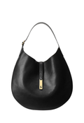 RALPH LAUREN WOMEN Polo ID Calfskin Large Shoulder Bag Black