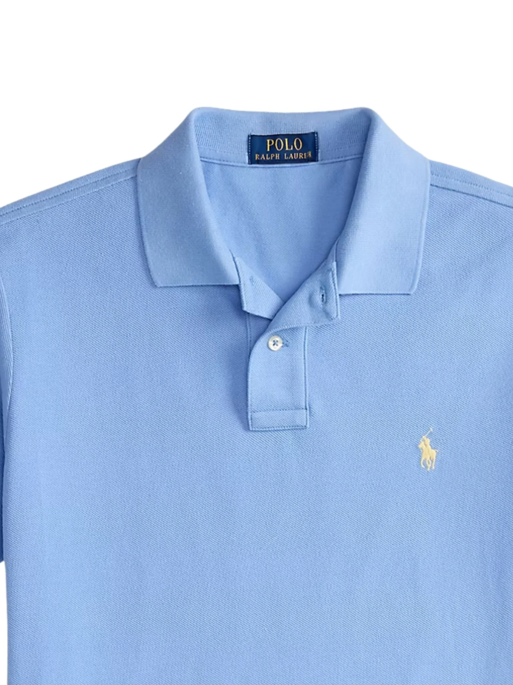 RALPH LAUREN Slim Fit Mesh Polo Shirt Blue