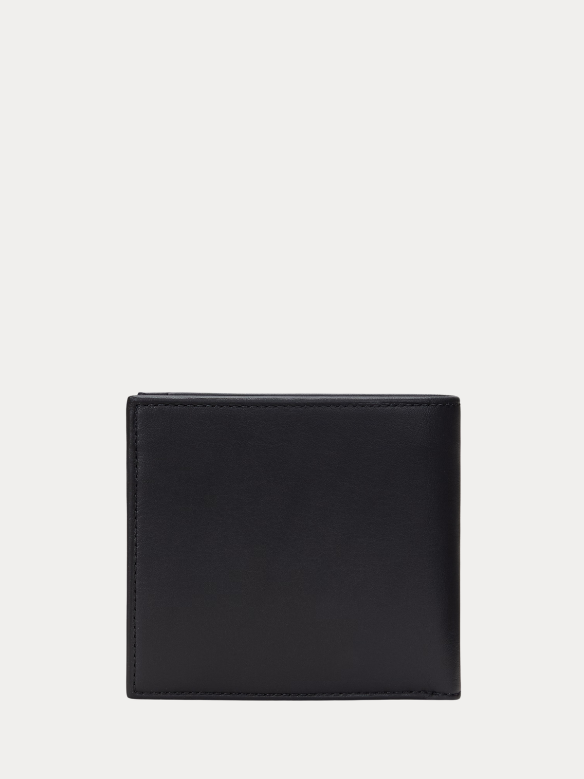 RALPH LAUREN Smooth Leather Billfold Coin Wallet Black
