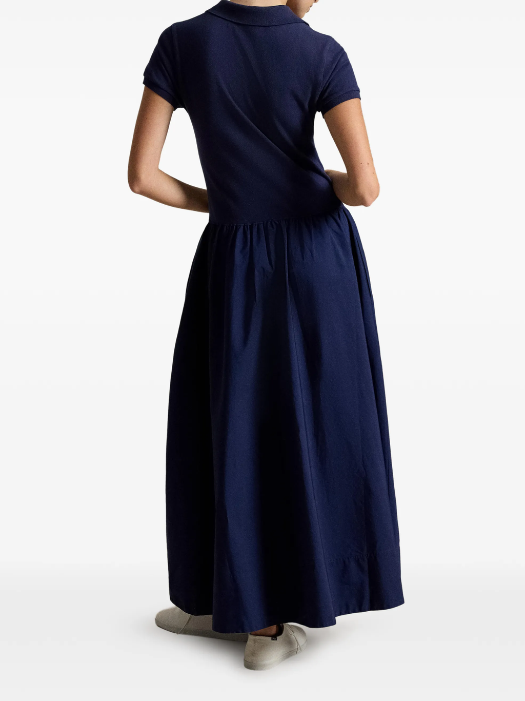 RALPH LAUREN WOMEN Hybrid Mesh Polo-bodice Dress Newport Navy