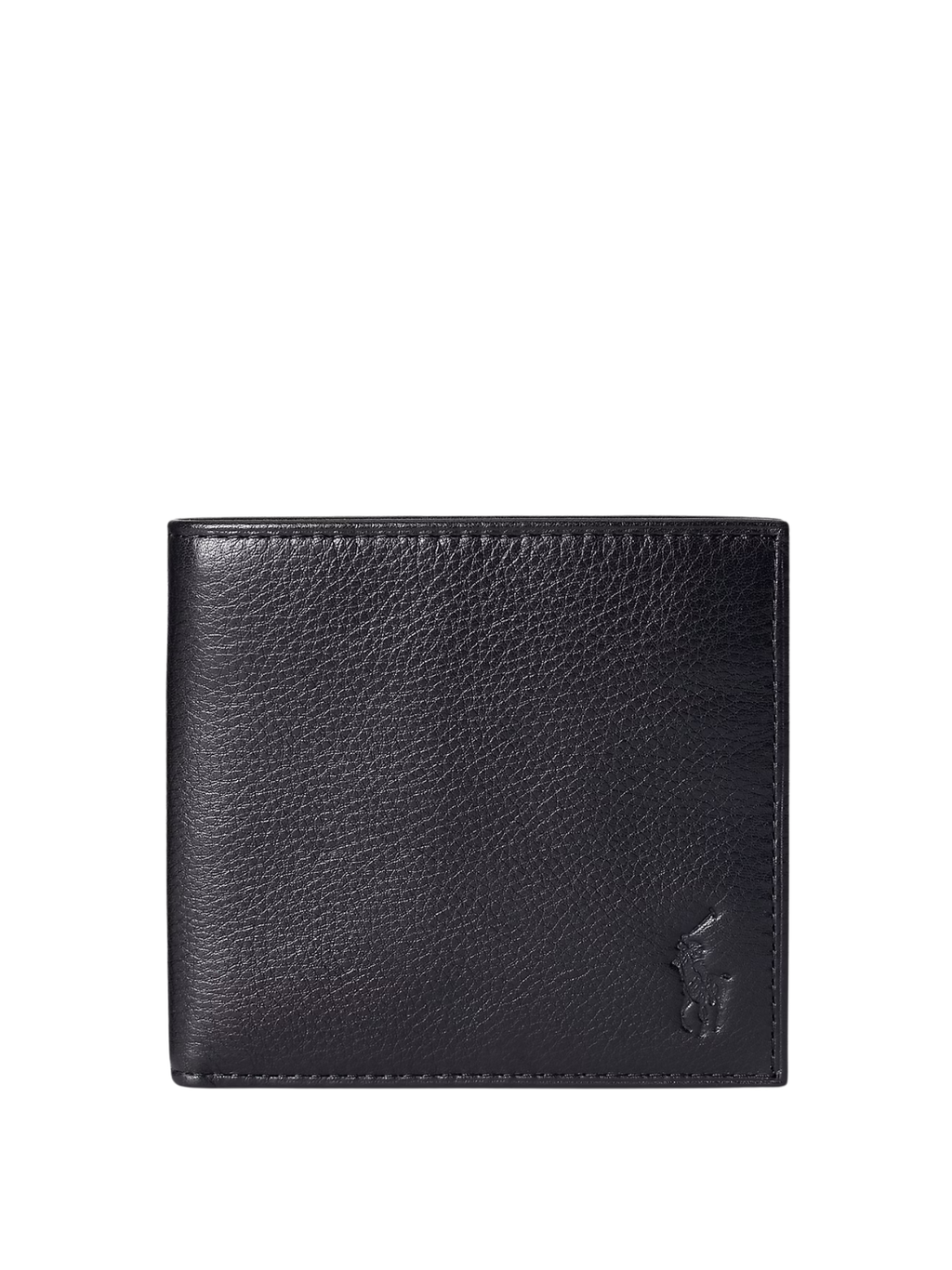 RALPH LAUREN Pebbled Leather Billfold Wallet Black