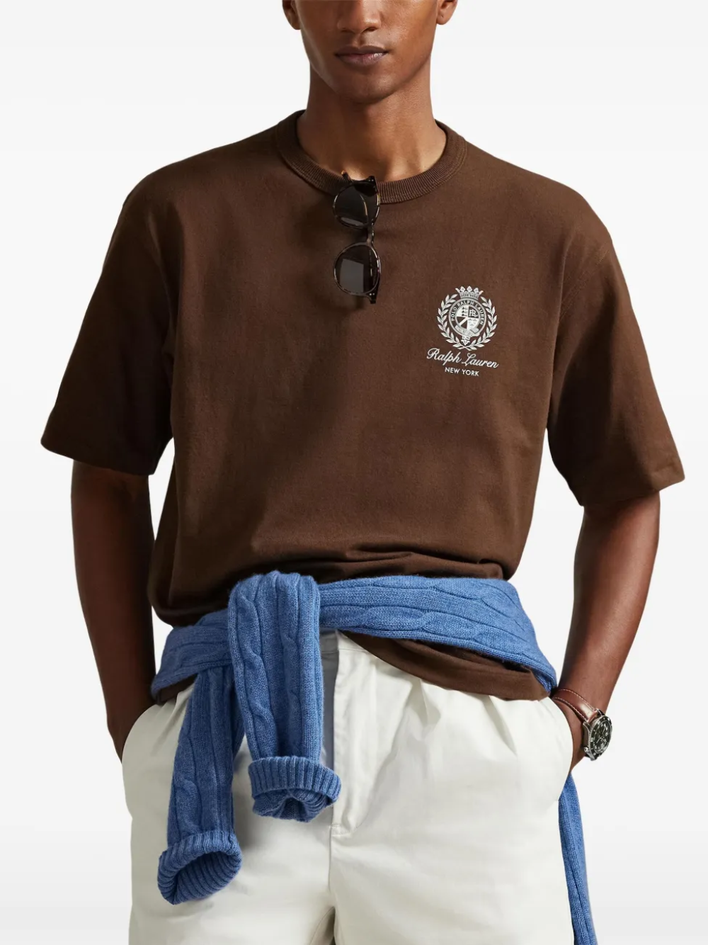 RALPH LAUREN Relaxed Fit Jersey Graphic T-Shirt Branch Brown