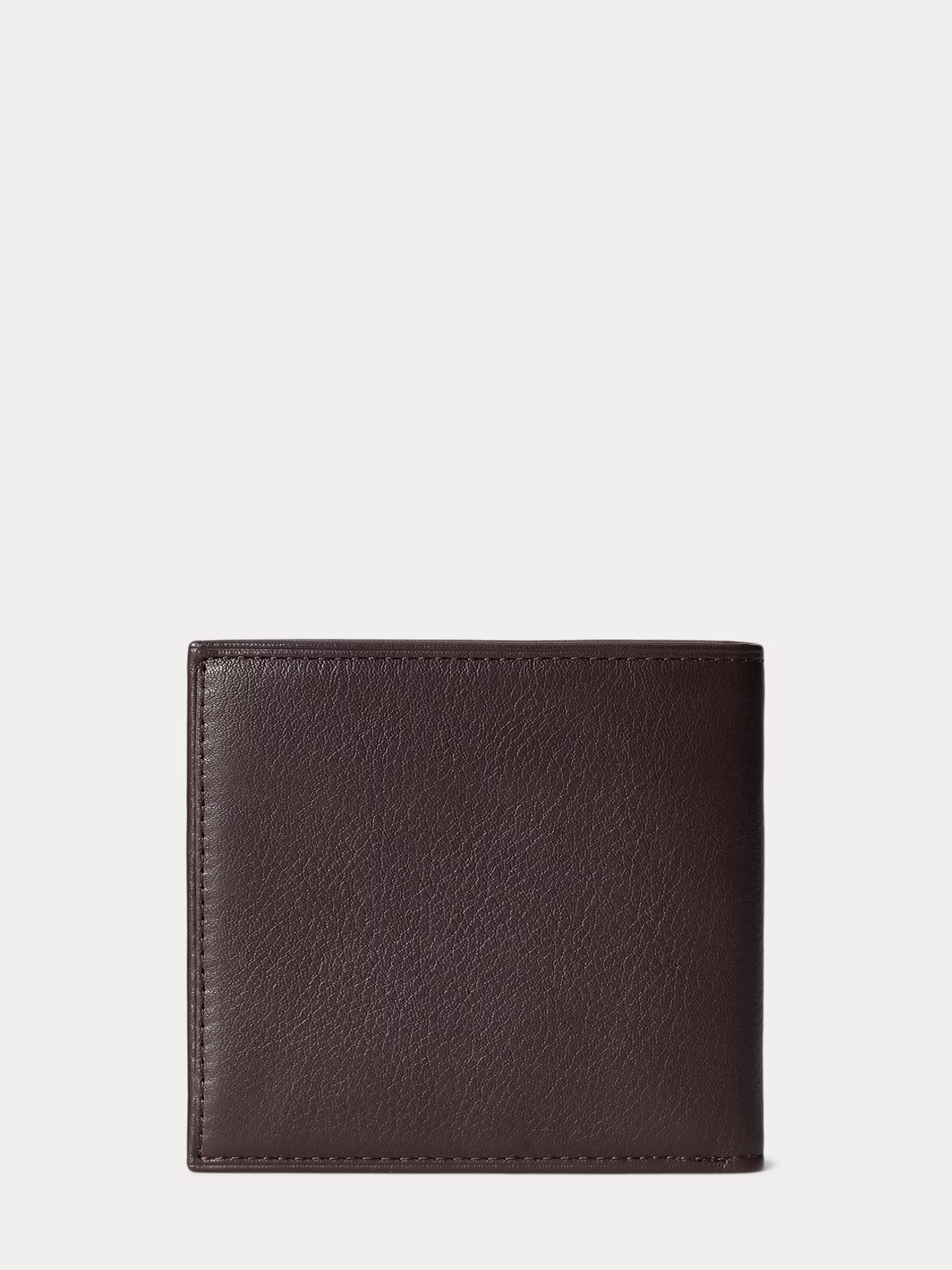 RALPH LAUREN Pebbled Leather Billfold Wallet Brown