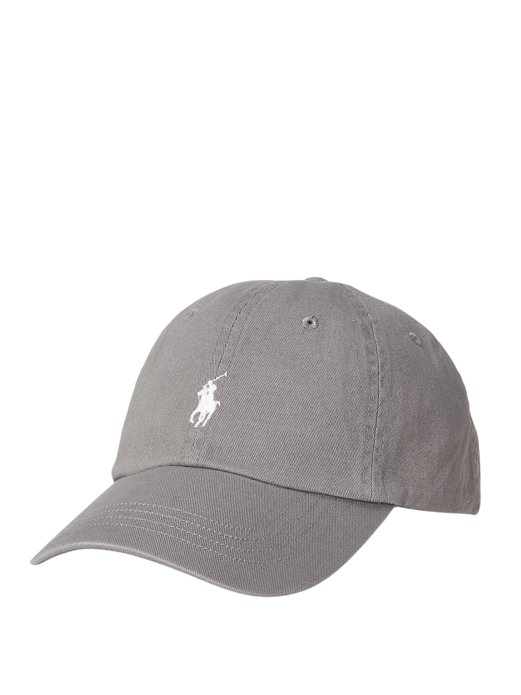 RALPH LAUREN Cotton Chino Baseball Cap Perfect Grey/White
