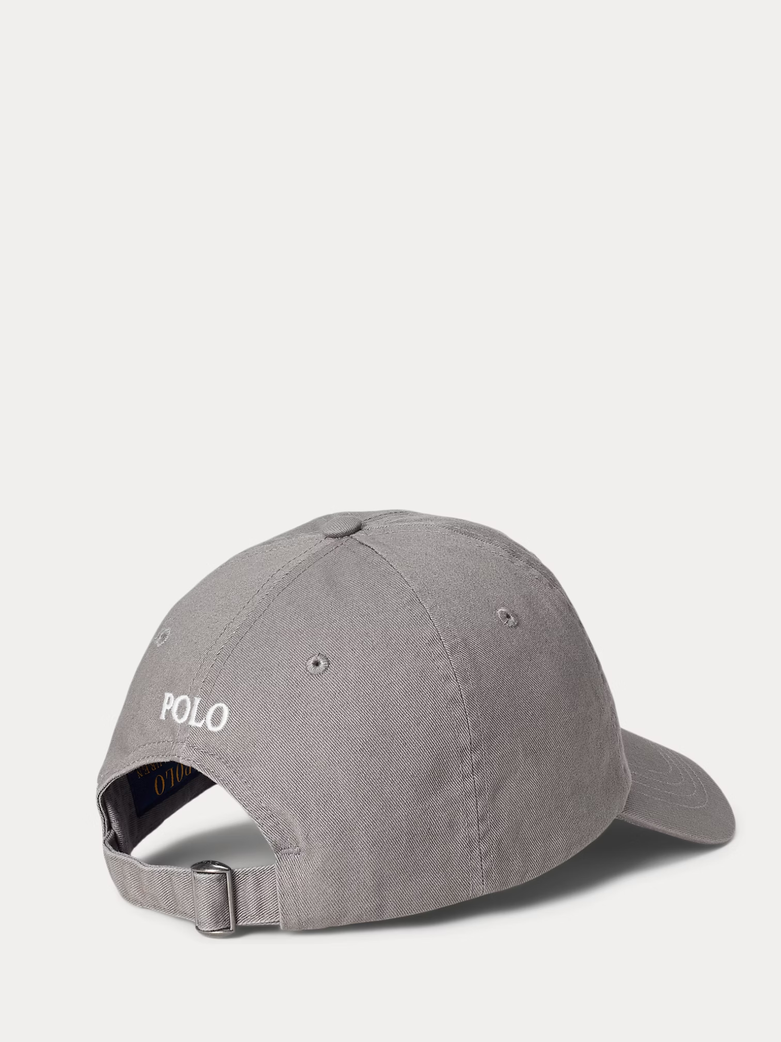 RALPH LAUREN Cotton Chino Baseball Cap Perfect Grey/White