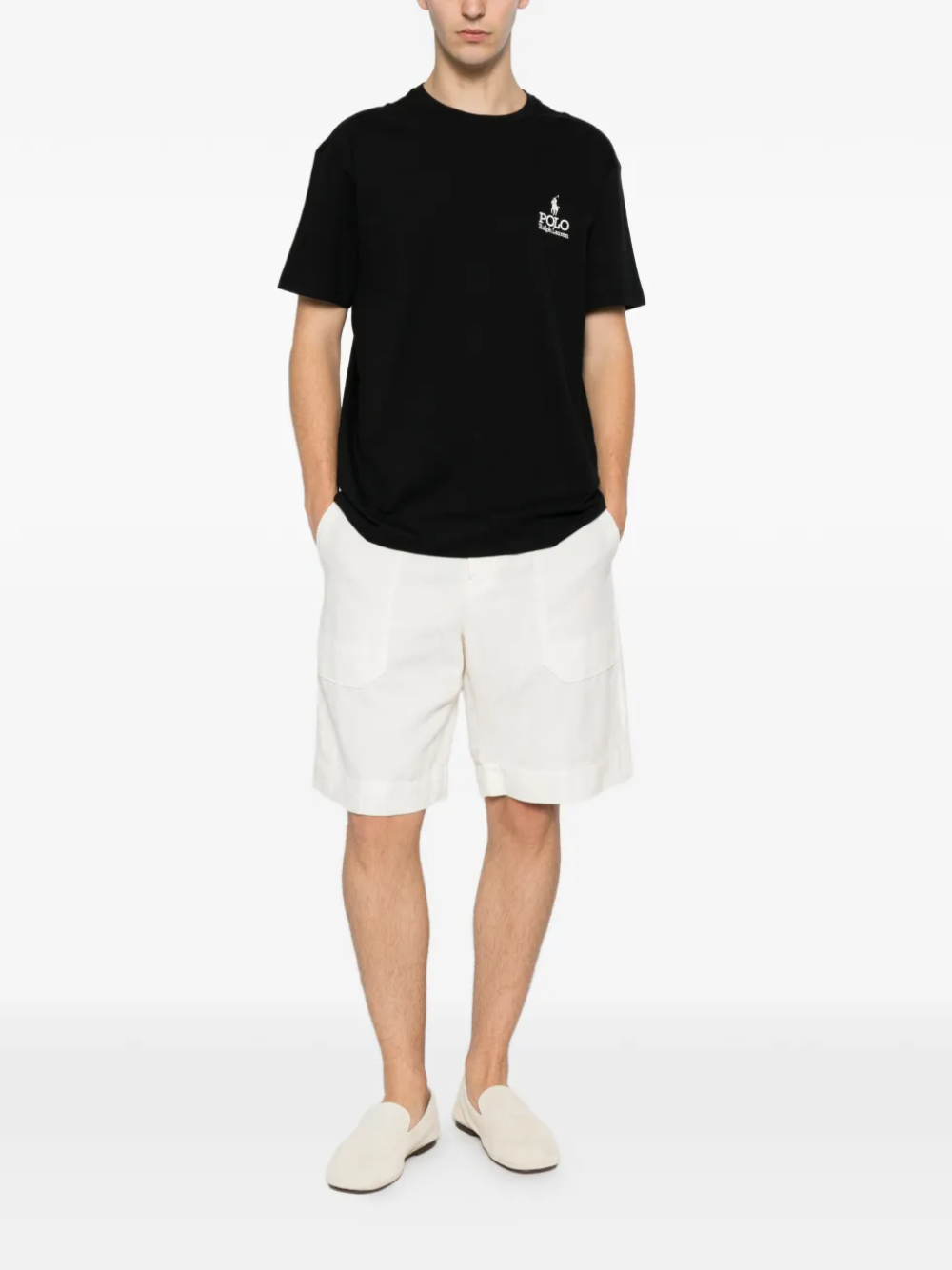 RALPH LAUREN Classic Fit Logo Jersey T-Shirt Polo Black