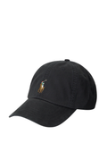 RALPH LAUREN WOMEN Stretch Cotton Twill Pony Ball Cap Polo Black