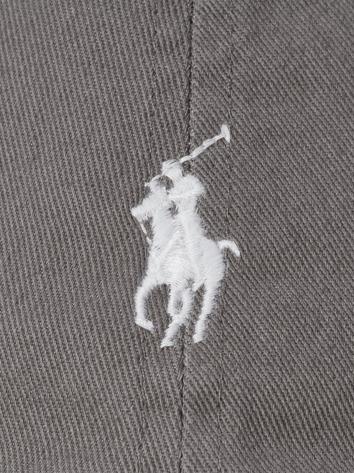 RALPH LAUREN Cotton Chino Baseball Cap Perfect Grey/White