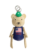 RALPH LAUREN WOMEN Flag Polo Bear Suede-Leather Bag Charm Cashew