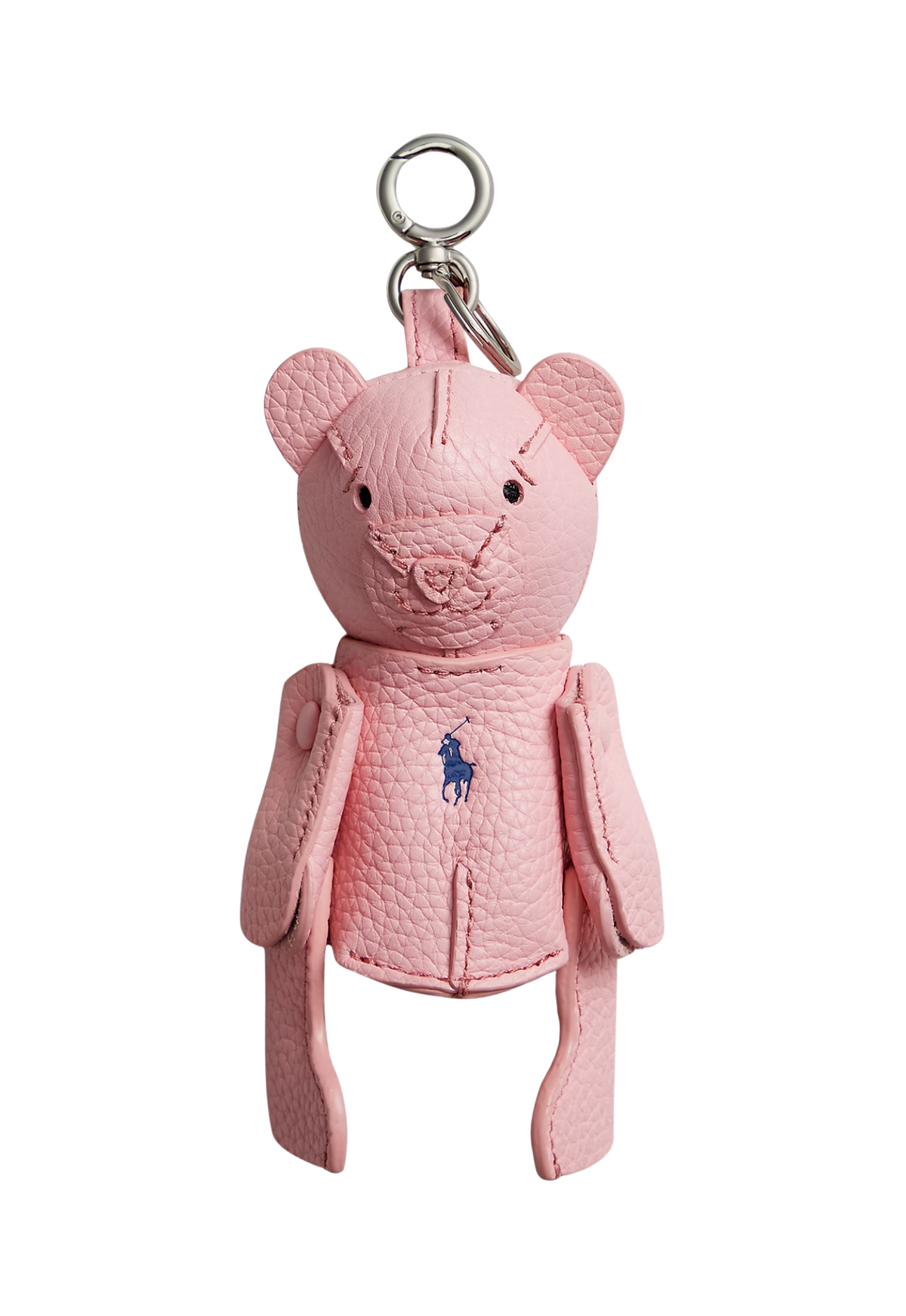 RALPH LAUREN WOMEN Polo Bear Leather Bag Charm Cotton Candy