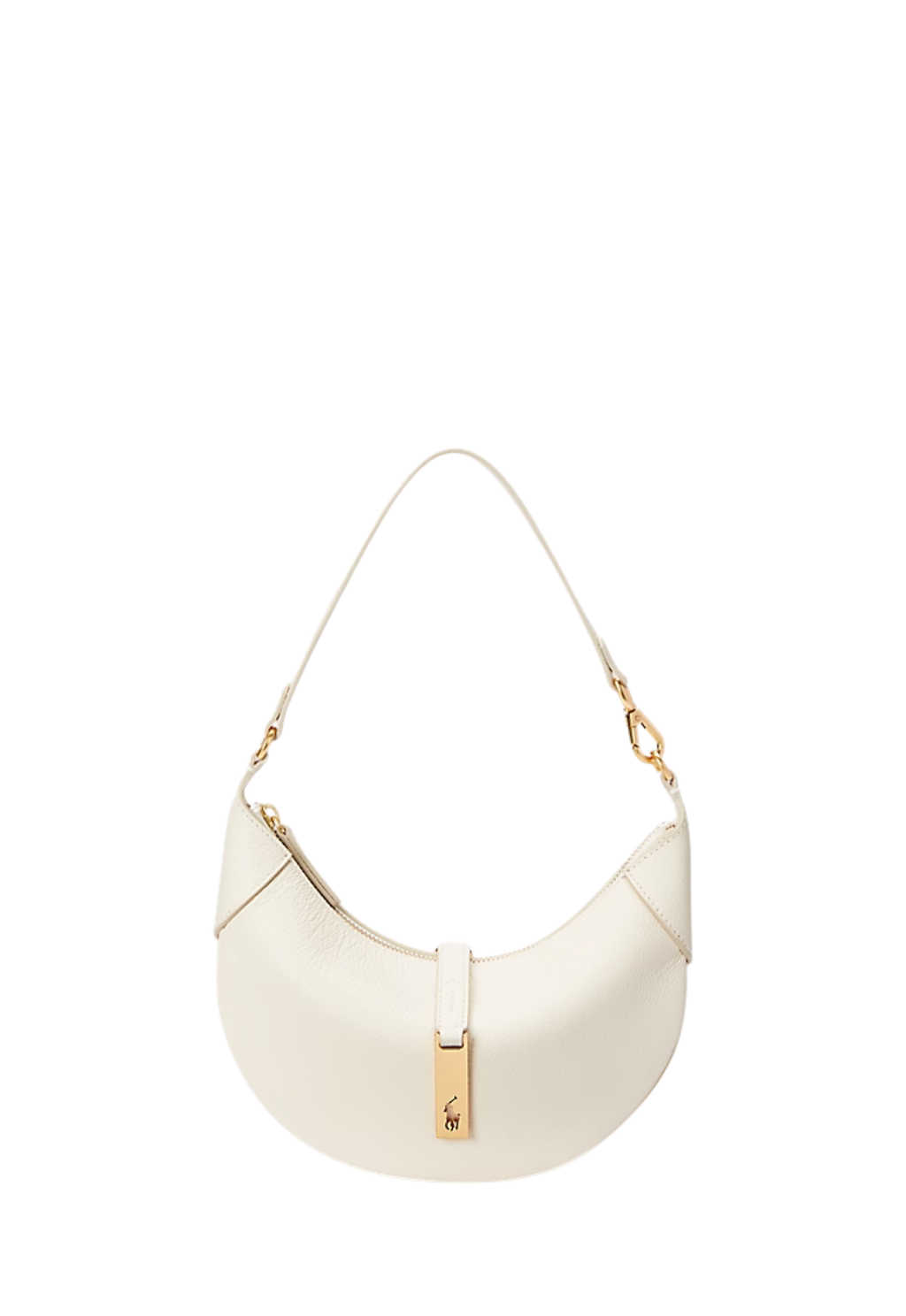 RALPH LAUREN WOMEN Polo ID Leather Mini Shoulder Bag Ivory