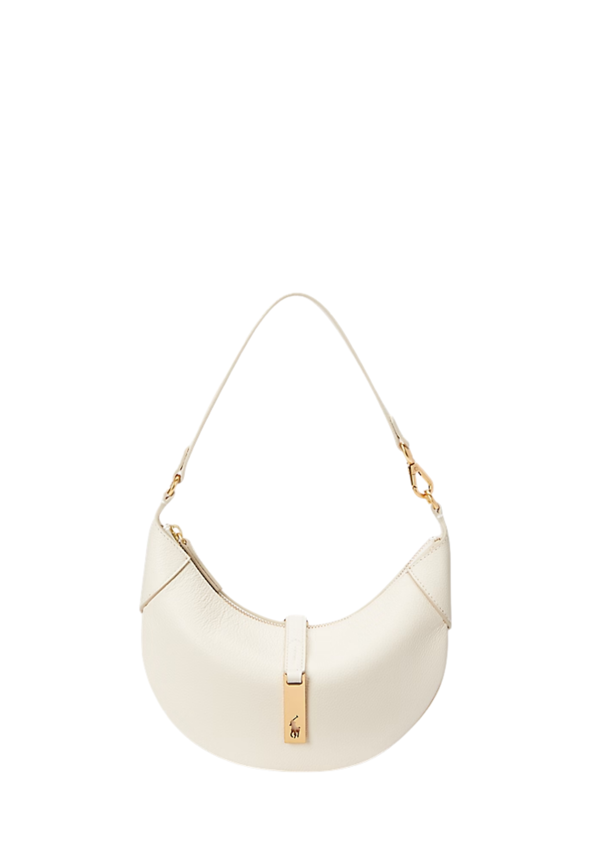 RALPH LAUREN WOMEN Polo ID Leather Mini Shoulder Bag Ivory