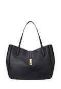 RALPH LAUREN WOMEN Polo ID Leather Large Tote Black