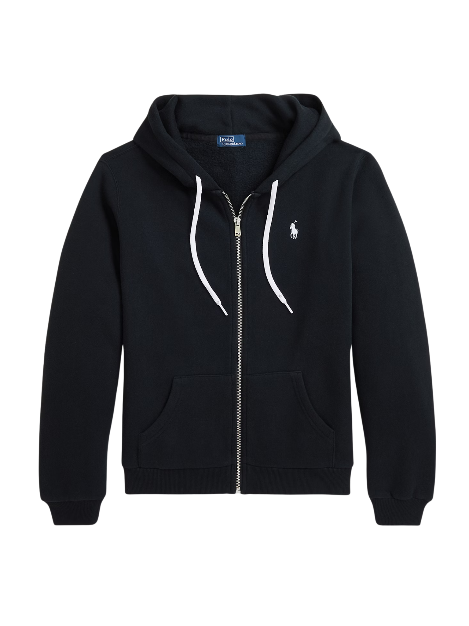 RALPH LAUREN WOMEN Fleece Full-Zip Hoodie Polo Black