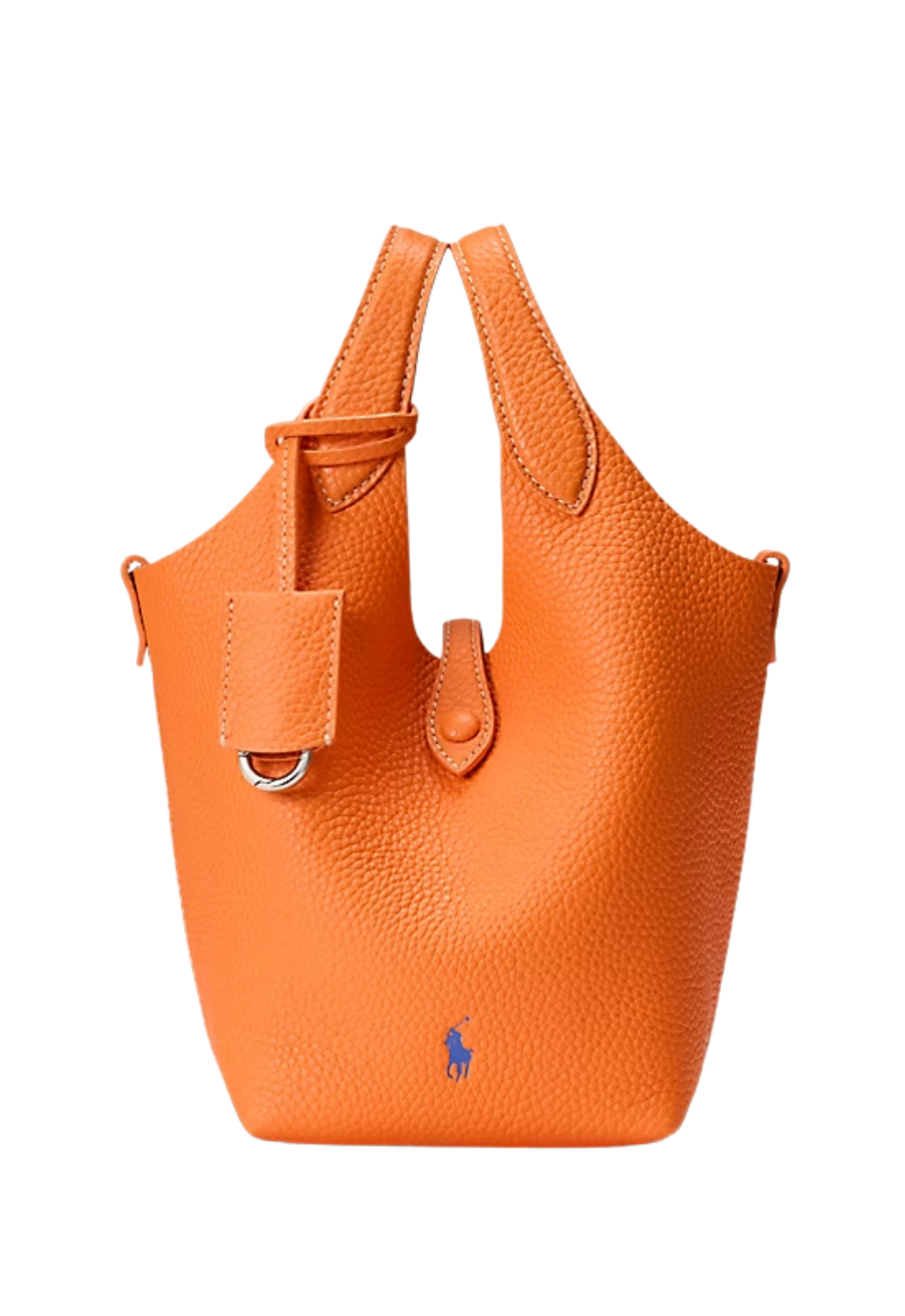 RALPH LAUREN WOMEN Polo Play Leather Small Tote & Crossbody Orange Peel