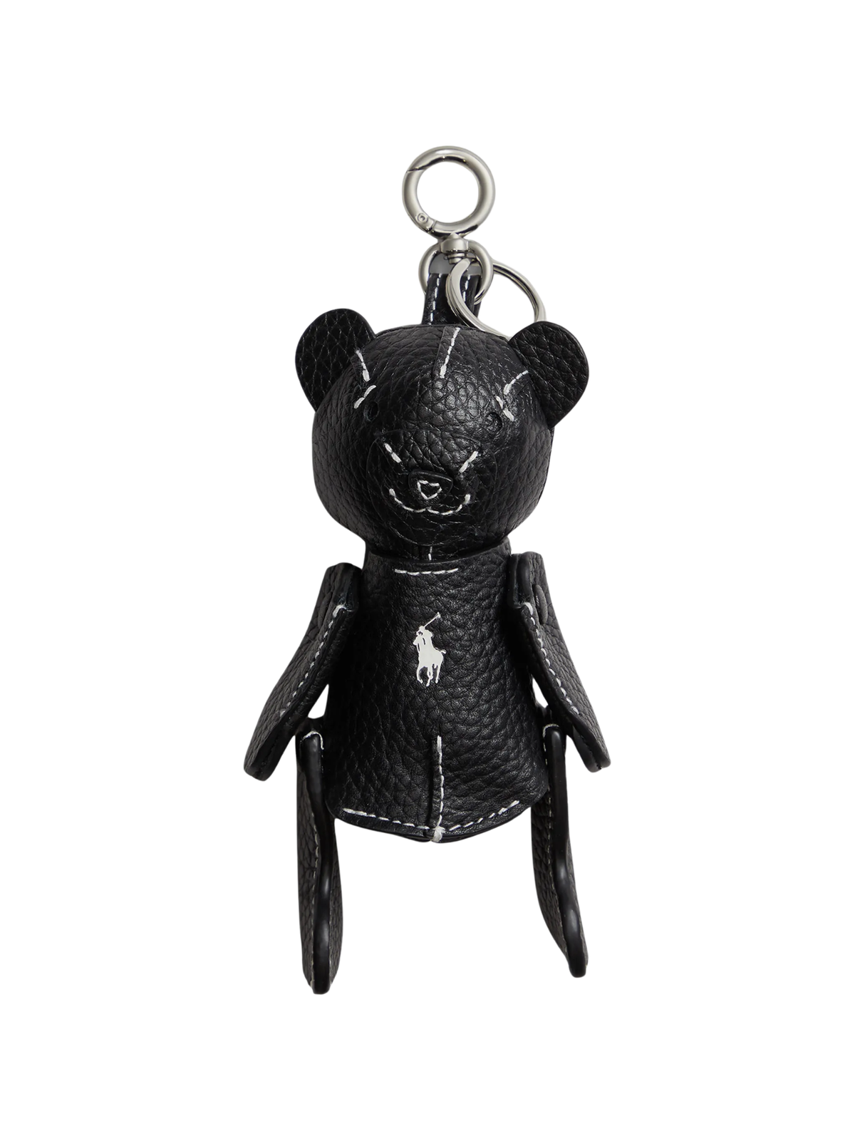 RALPH LAUREN WOMEN Polo Bear Leather Bag Charm Black