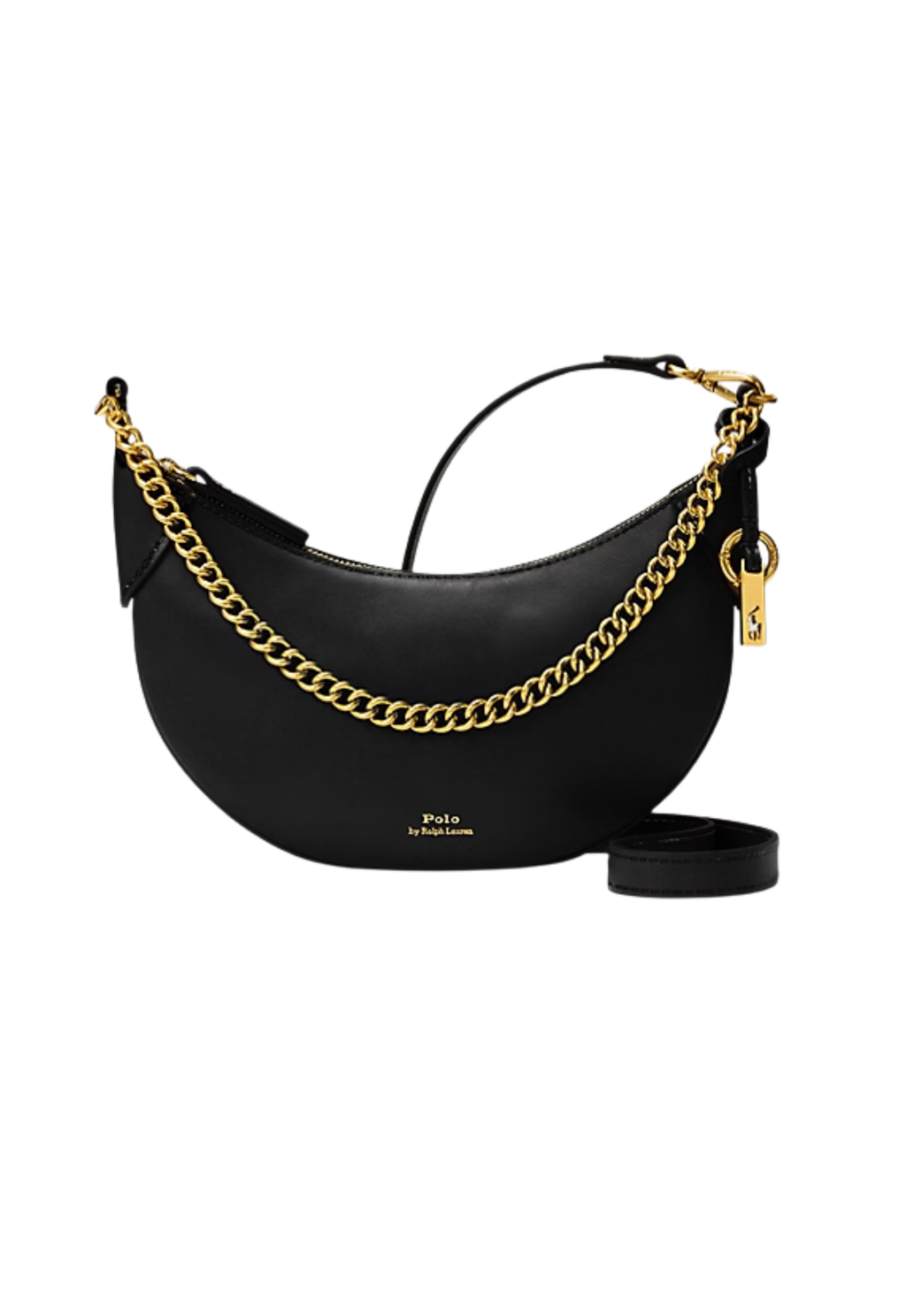 RALPH LAUREN WOMEN Polo ID Leather Mini Chain Bag Black