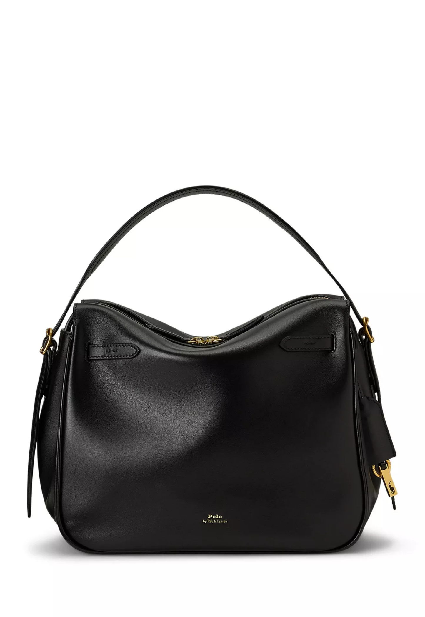 RALPH LAUREN WOMEN Polo Ralph Lauren Polo ID Leather Satchel Black