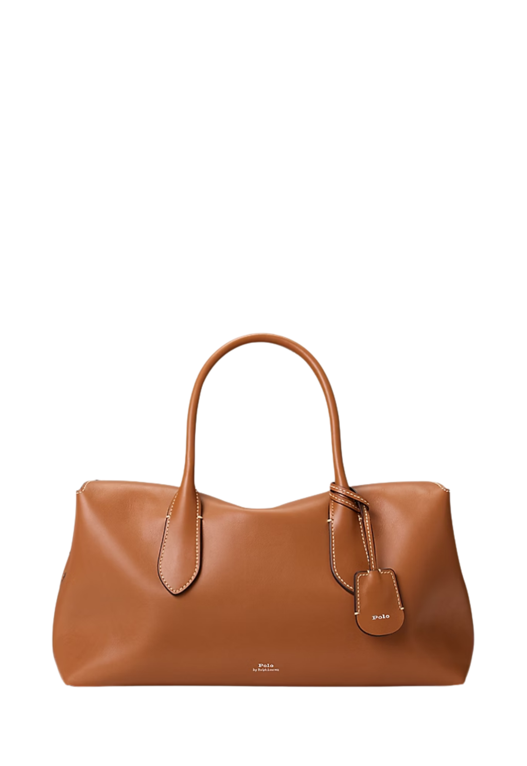 RALPH LAUREN WOMEN Bellport Leather Satchel Cognac