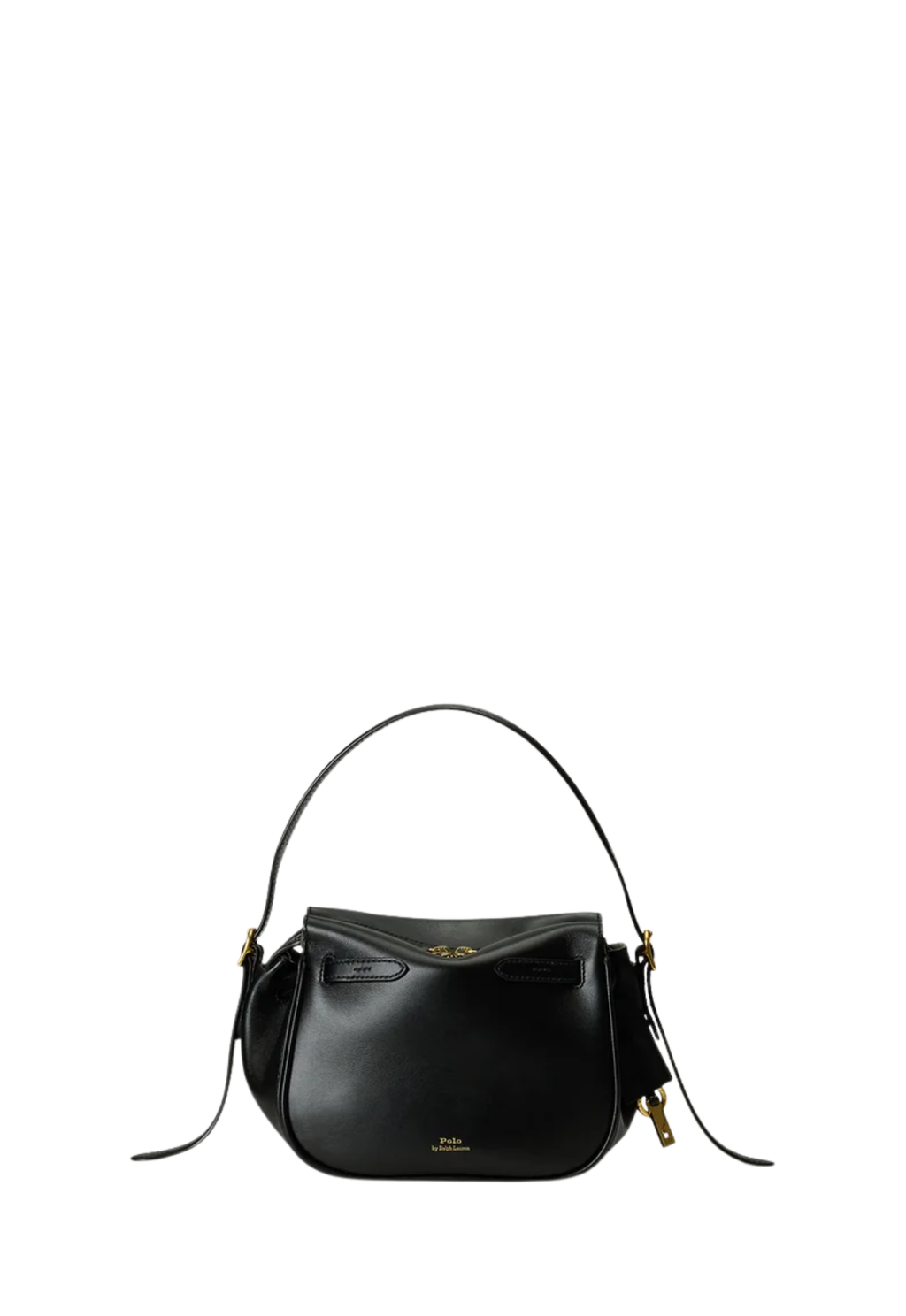 RALPH LAUREN WOMEN Polo ID Leather Mini Satchel Black