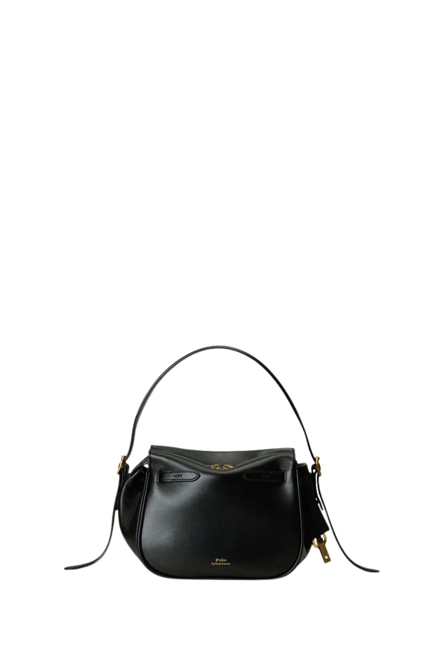 RALPH LAUREN WOMEN Polo ID Leather Mini Satchel Black