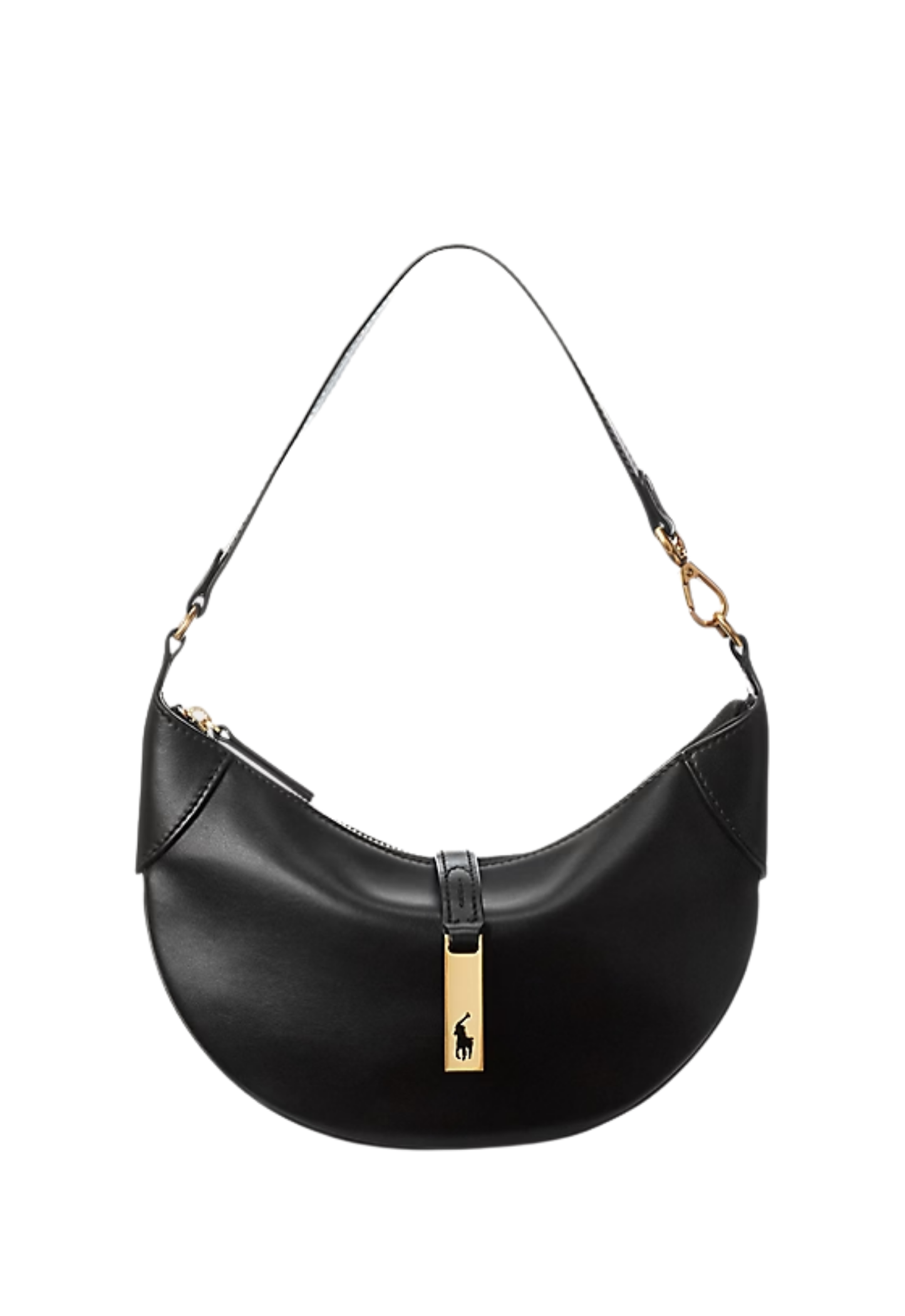 RALPH LAUREN WOMEN Polo ID Calfskin Mini Shoulder Bag Black