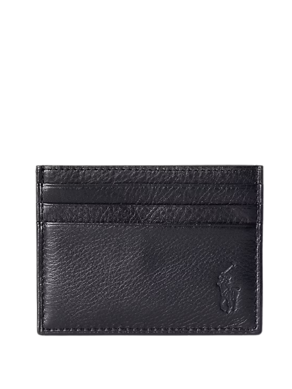 RALPH LAUREN Pebbled Leather Card Case Black