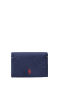 RALPH LAUREN WOMENS Polo Play Leather Snap Card Case Ink
