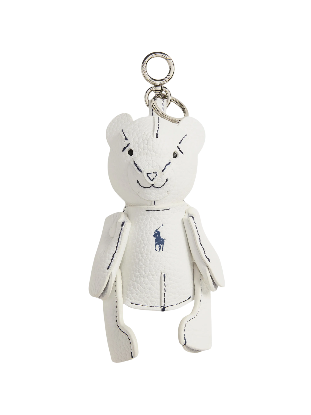 RALPH LAUREN WOMEN Polo Bear Leather Bag Charm White