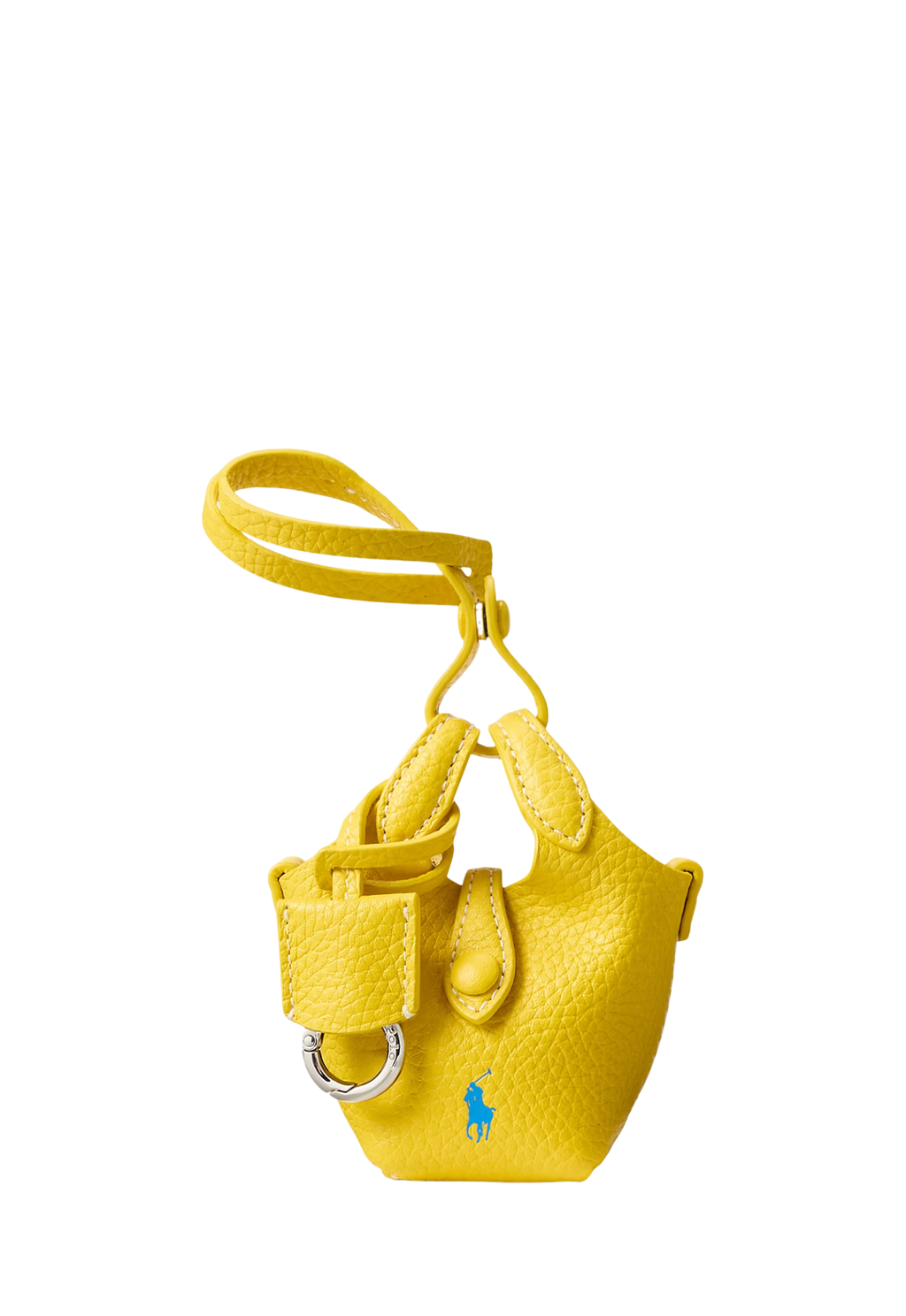 RALPH LAUREN WOMENS Leather Polo Play Bag Charm Canary Yellow