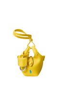 RALPH LAUREN WOMENS Leather Polo Play Bag Charm Canary Yellow