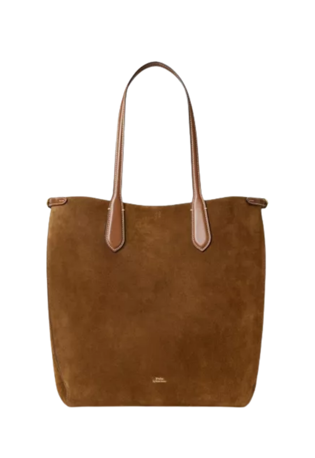 RALPH LAUREN WOMEN Bellport Large Suede Tote Bag Cinnamon/Cuoio
