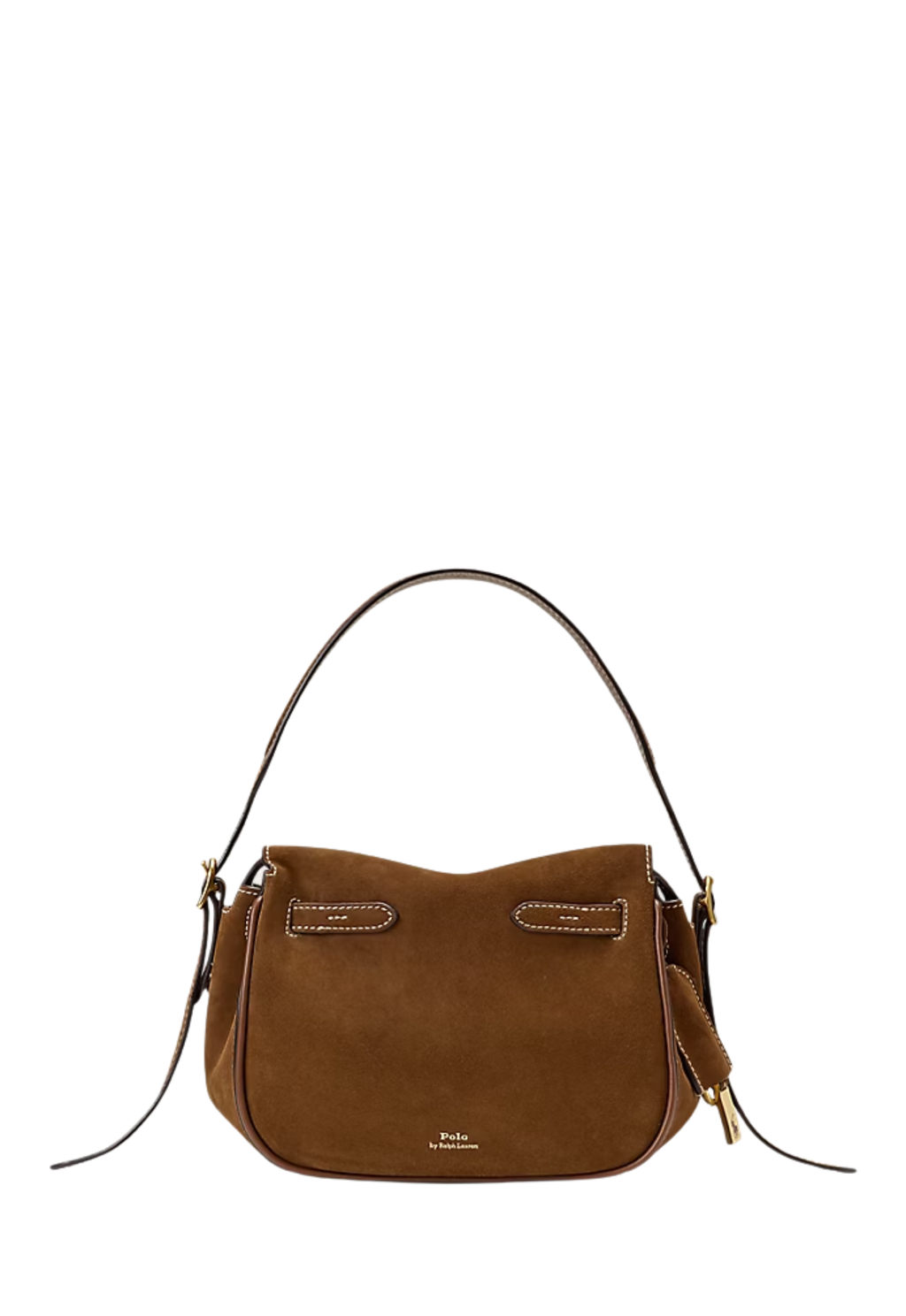 RALPH LAUREN WOMEN Polo ID Suede Mini Satchel Cinnamon/Cuoio
