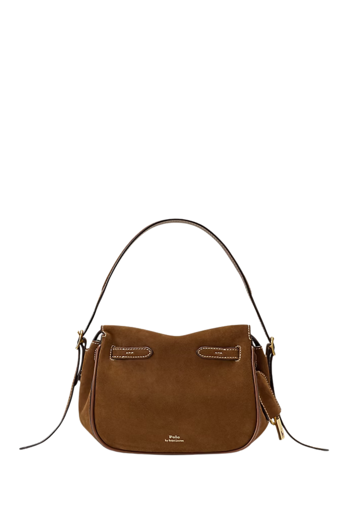 RALPH LAUREN WOMEN Polo ID Suede Mini Satchel Cinnamon/Cuoio
