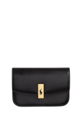 RALPH LAUREN WOMENS Polo ID Leather Fold-Over Card Case Black