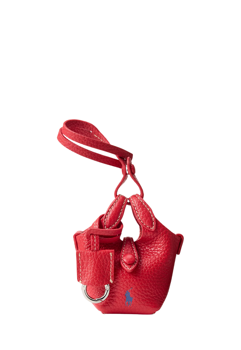 RALPH LAUREN WOMENS Leather Polo Play Bag Charm Cherry