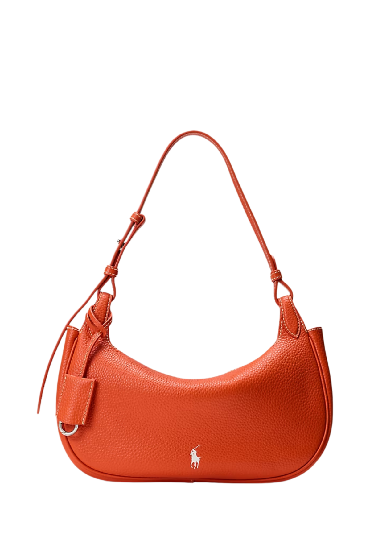 RALPH LAUREN WOMEN Polo Play Leather Shoulder Bag Sunset Orange