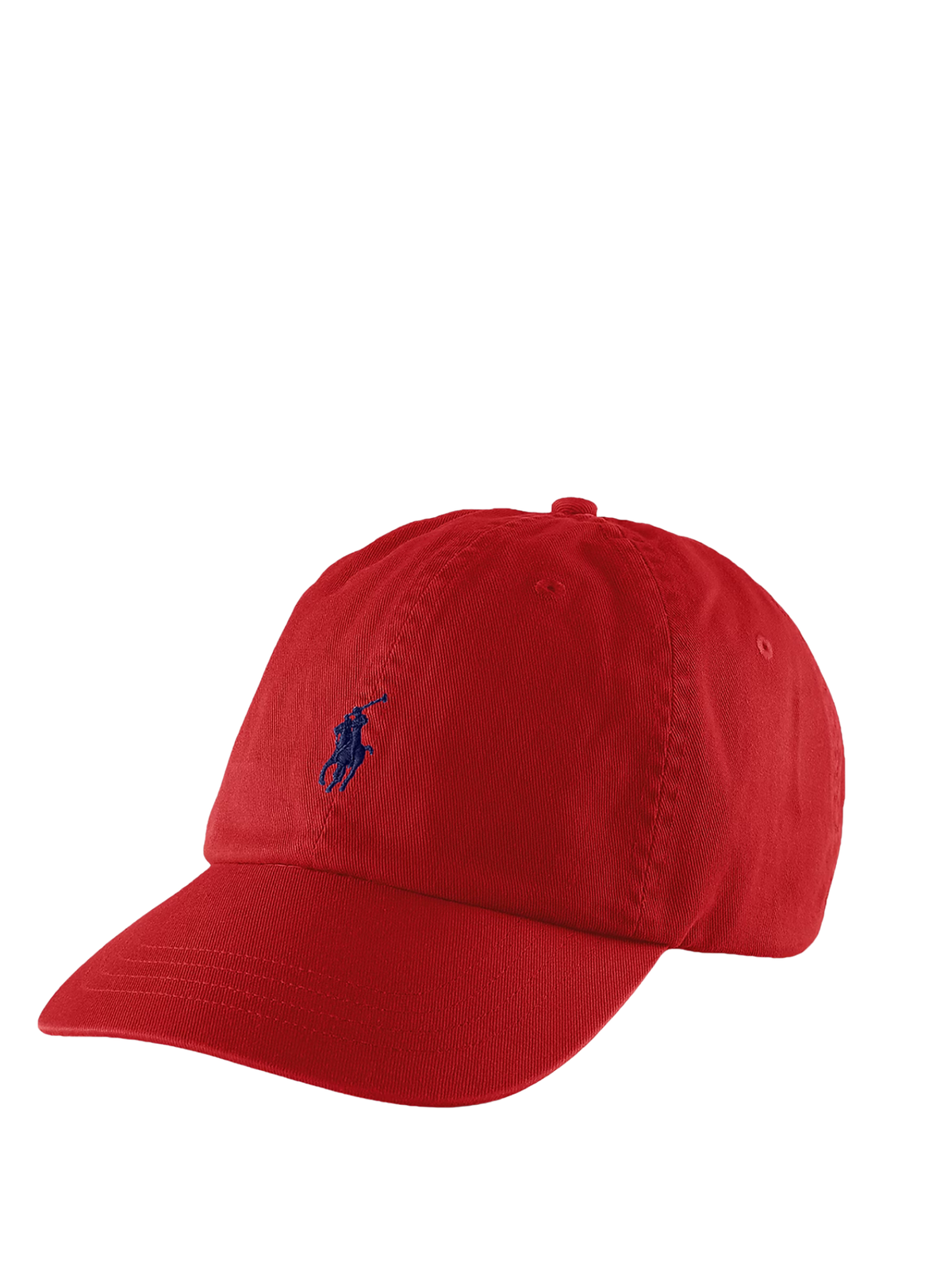 RALPH LAUREN Cotton Chino Baseball Cap Red/Blue