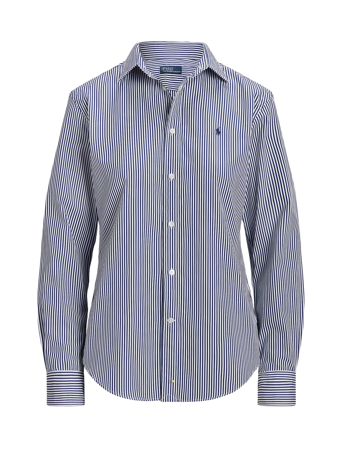 RALPH LAUREN WOMEN Slim Fit Striped Cotton Shirt White/Autumn Royal
