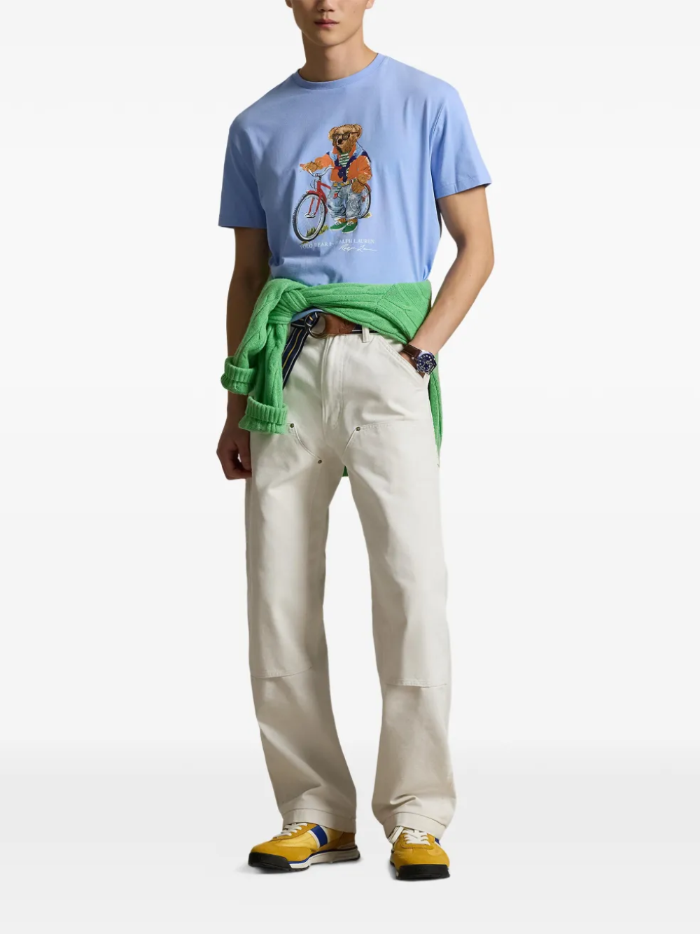 RALPH LAUREN Custom Slim Fit Polo Bear T-Shirt Austin Blue