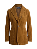 RALPH LAUREN WOMEN Single-breasted Corduroy Blazer Tan