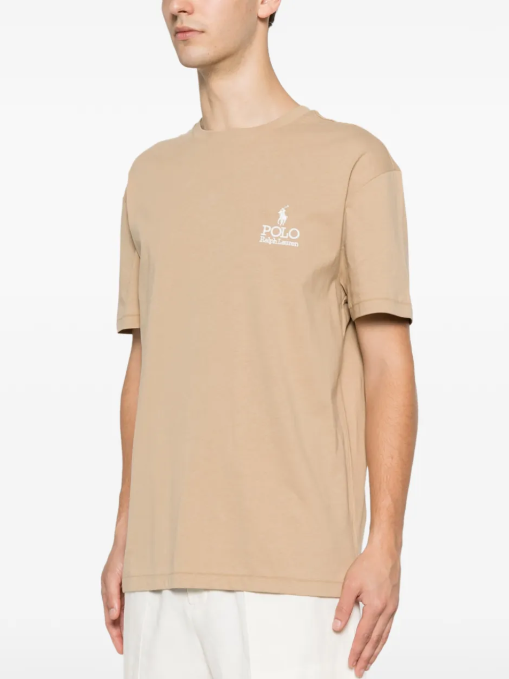 RALPH LAUREN Classic Fit Logo Jersey T-Shirt Vintage Khaki