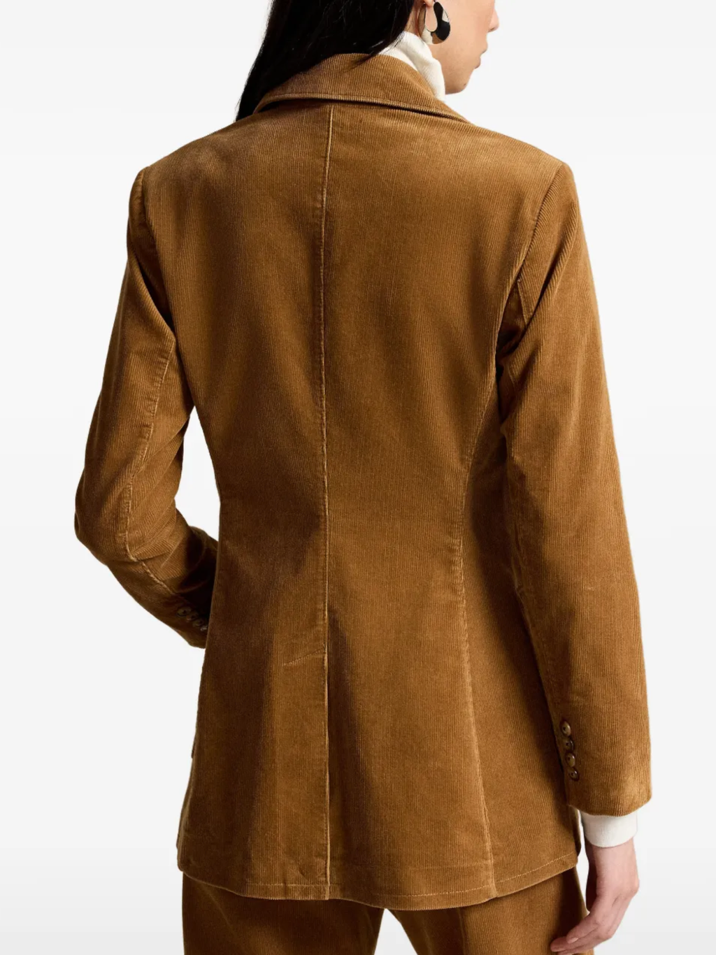 RALPH LAUREN WOMEN Single-breasted Corduroy Blazer Tan