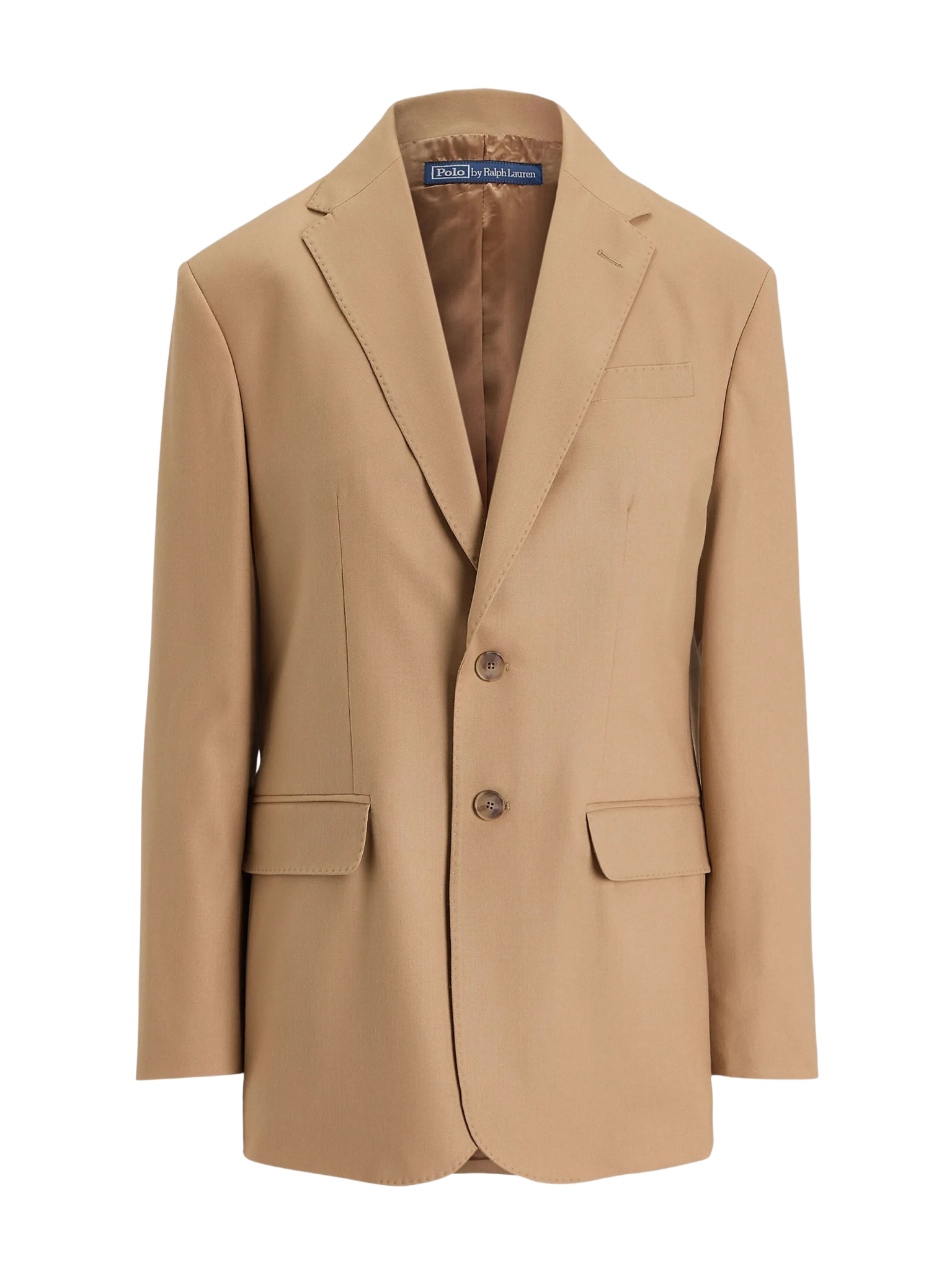 RALPH LAUREN WOMEN Stretch-Wool Two-Button Blazer Camel