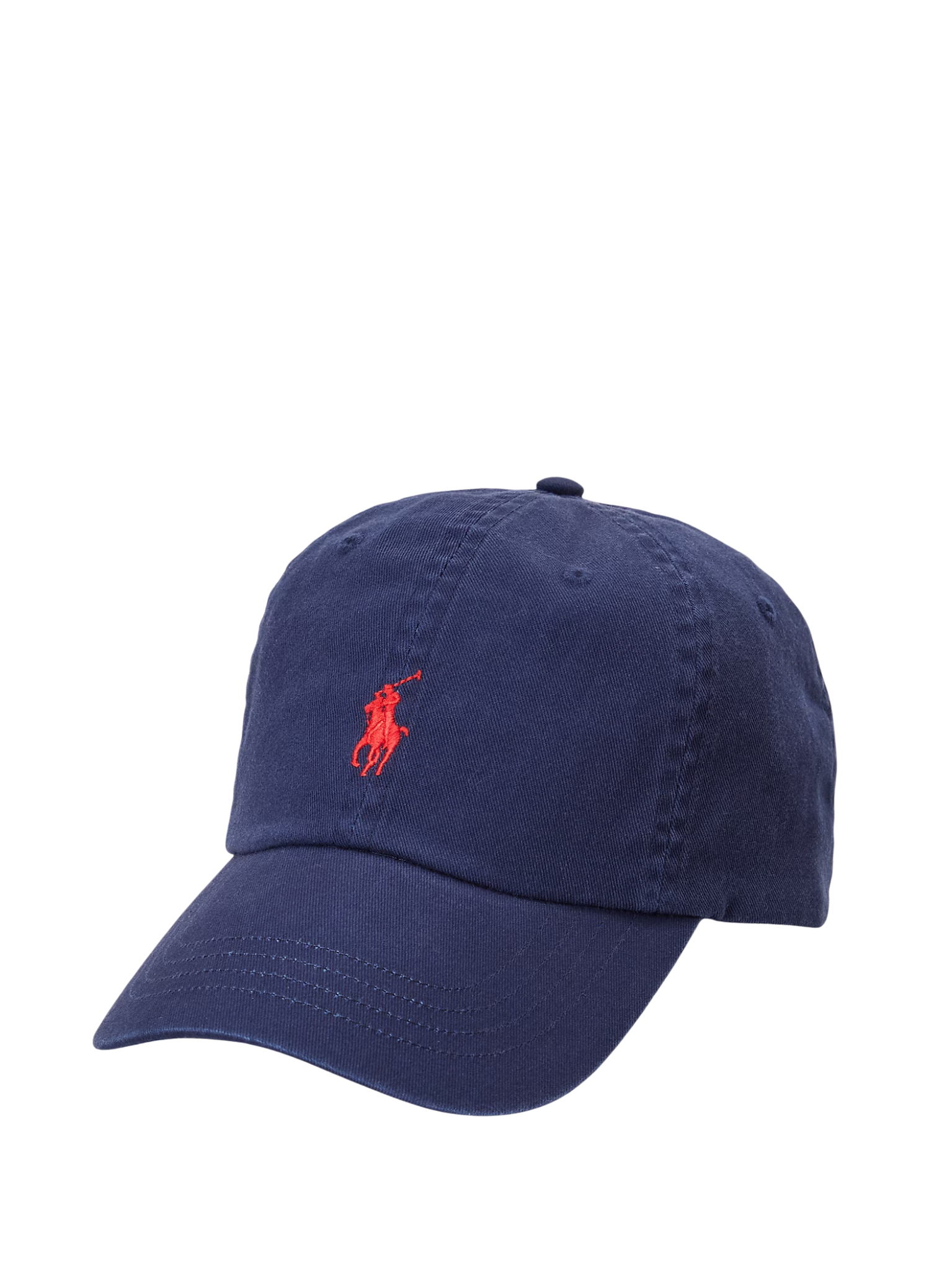RALPH LAUREN Cotton Chino Baseball Cap Navy/Red