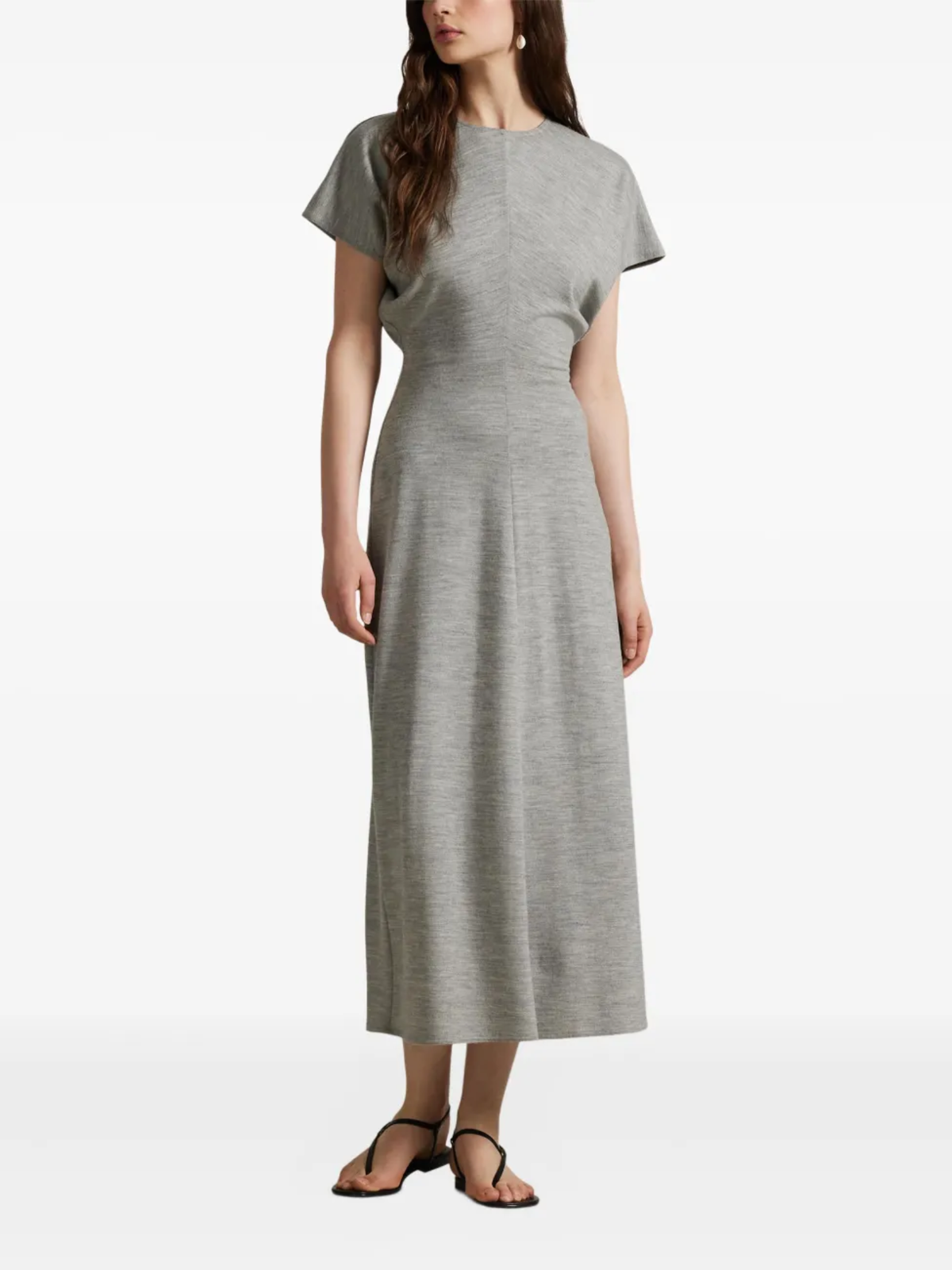 RALPH LAUREN WOMEN Wool-blend Dolman Dress Light Smoke Heather