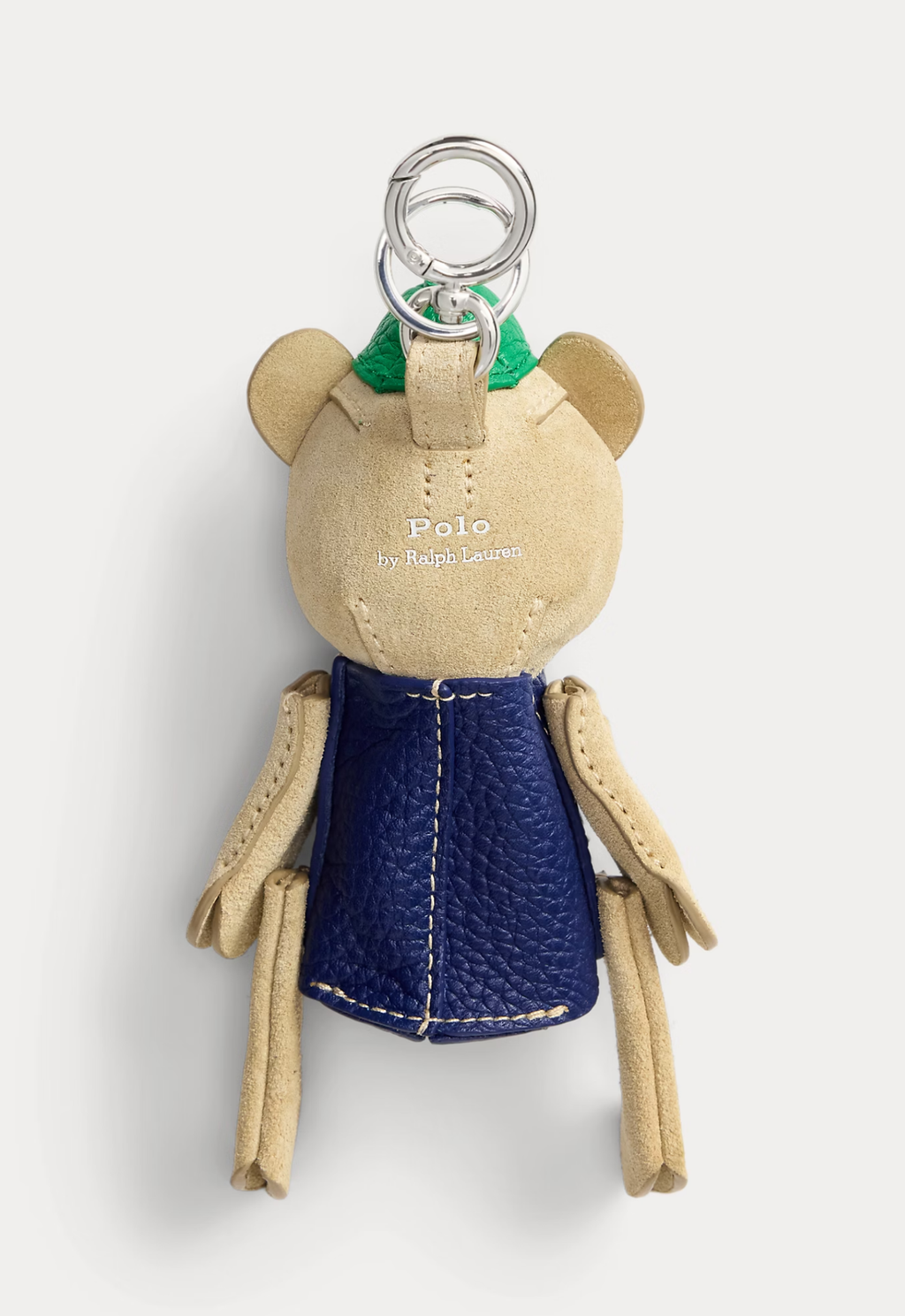 RALPH LAUREN WOMEN Flag Polo Bear Suede-Leather Bag Charm Cashew