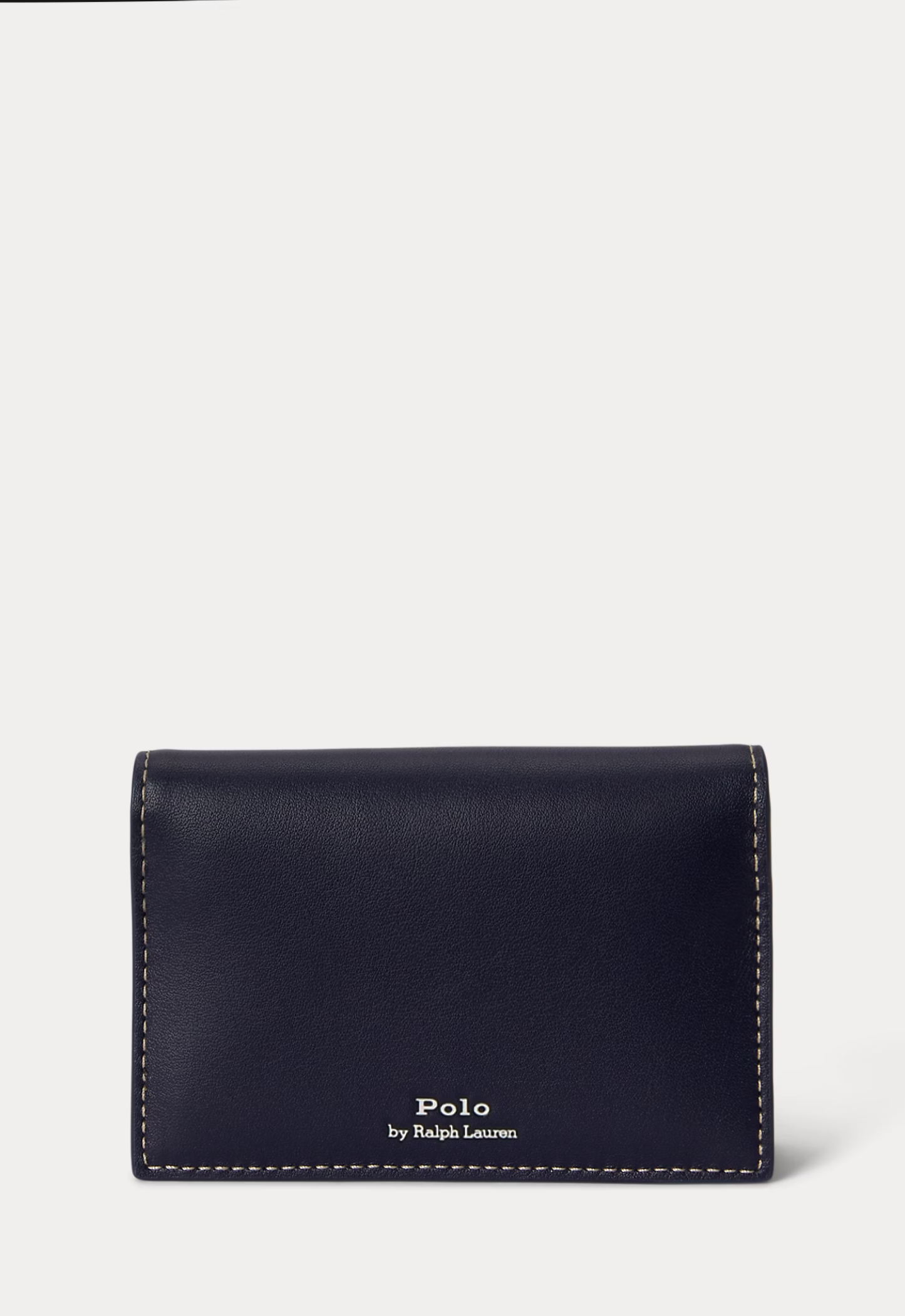 RALPH LAUREN WOMENS Polo Bear Leather Flapped Card Case Newport Navy