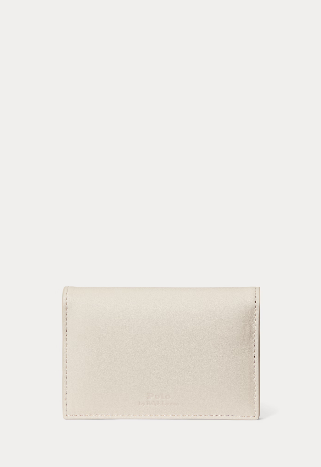 RALPH LAUREN WOMENS Polo Bear Leather Flapped Card Case Cream