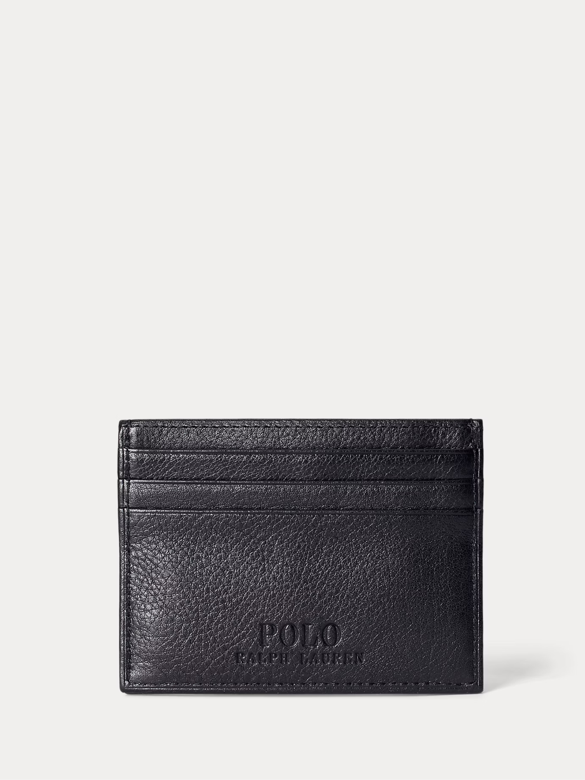 RALPH LAUREN Pebbled Leather Card Case Black